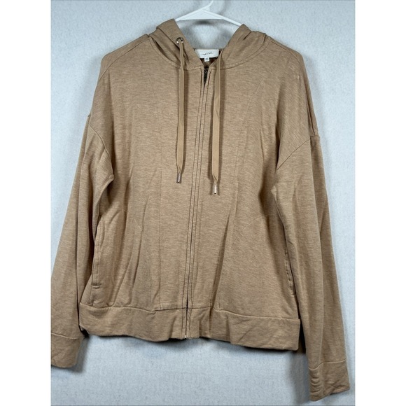 Soma Tops - Soma WKND Tan Zip Up Hoodie Sweatshirt Heathered XS 570311115